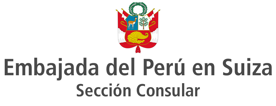 logo-sección consular del Perú en Berna – black